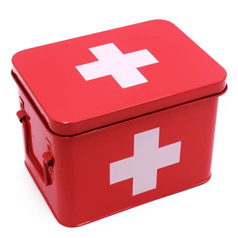 red metal medicine box|Funly mee Vintage First aid Box for Home, Medicine Tin, Red .